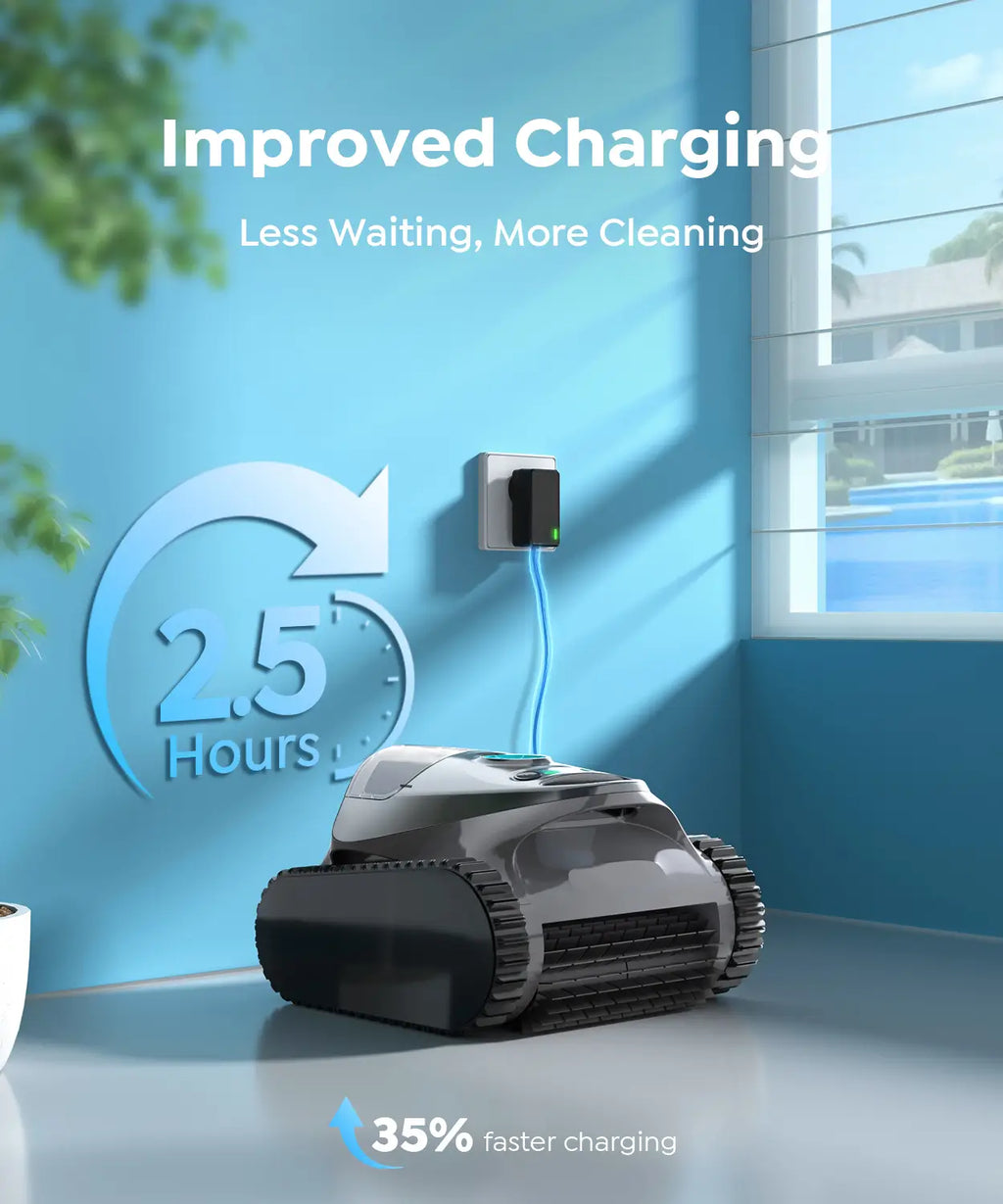 C1 Cordless Pool Cleaner Robot with 180 Mins, Powerful Triple-Motor Suction, Wall & Waterline Deep Cleaning, Smart Paths with APP, Dual-Layer Filtration, for Inground Pools (Dusk Blue)
