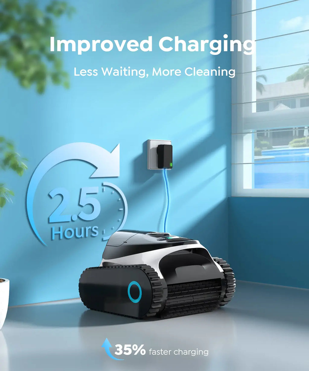 C1 Robotic Pool Cleaner with 180 Mins, Pool Vacuum for Inground Ground Pools up to 1615 sq.ft, Smart Routing, Wall Climbing, Dual Filtration, with APP, Multi-Mode Cleaning (Pearl White)