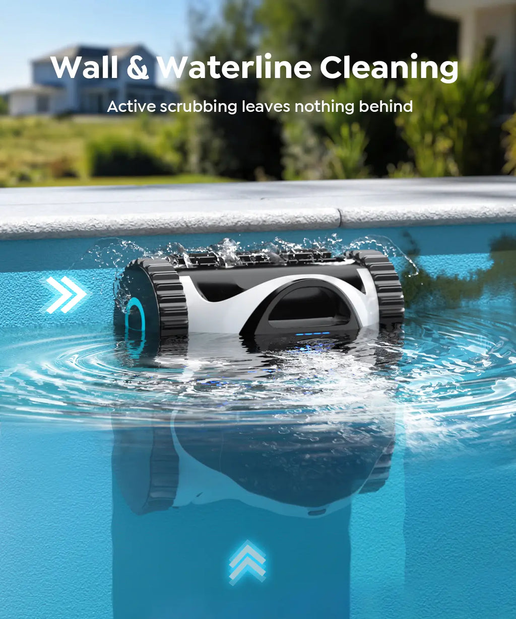 C1 Robotic Pool Cleaner with 180 Mins, Pool Vacuum for Inground Ground Pools up to 1615 sq.ft, Smart Routing, Wall Climbing, Dual Filtration, with APP, Multi-Mode Cleaning (Pearl White)