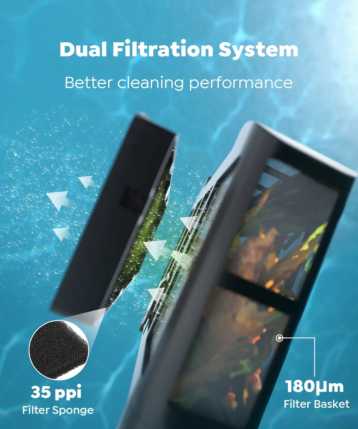 C1 Robotic Pool Cleaner with 180 Mins, Pool Vacuum for Inground Ground Pools up to 1615 sq.ft, Smart Routing, Wall Climbing, Dual Filtration, with APP, Multi-Mode Cleaning (Carbon Gray)