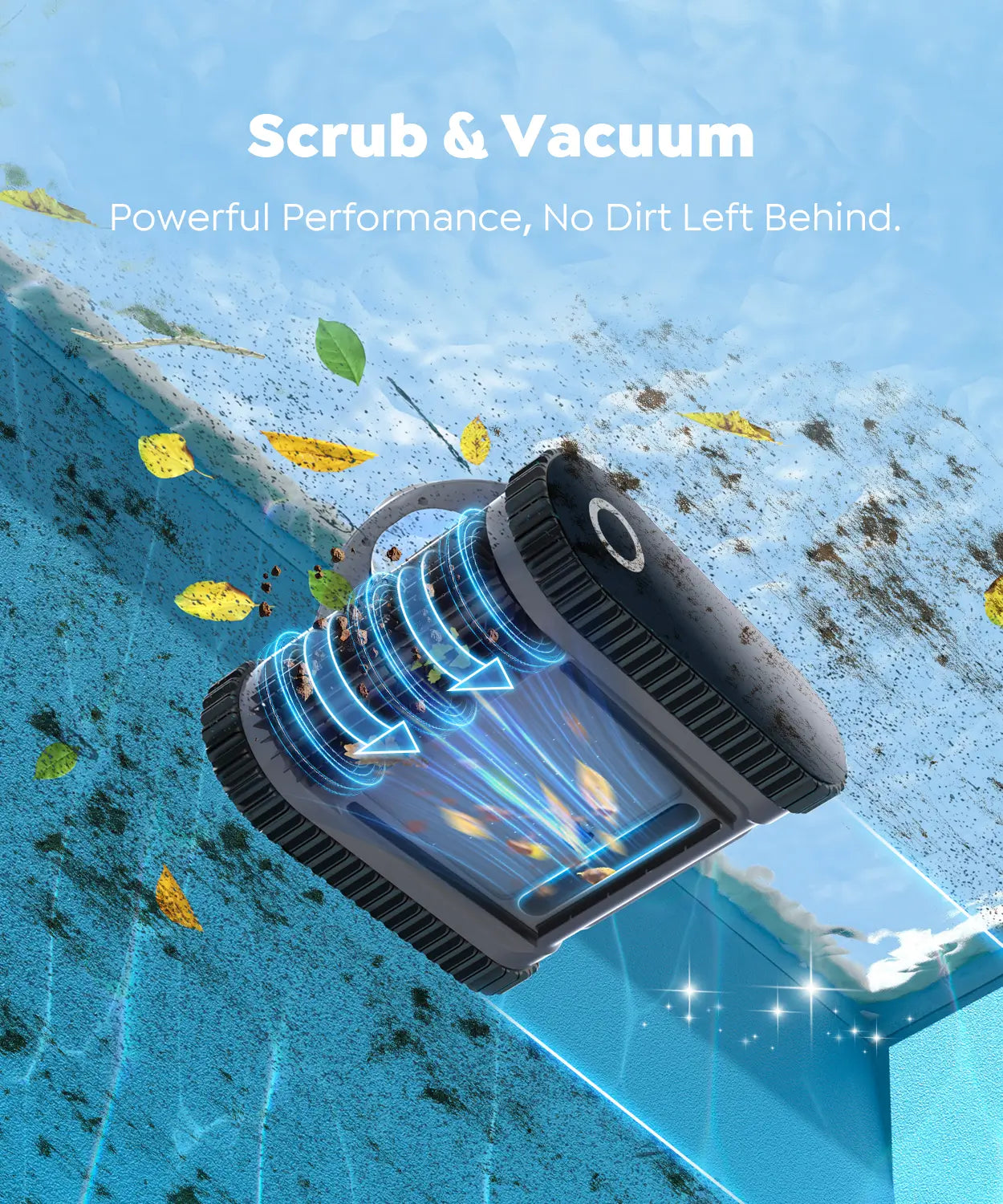 C1 Robotic Pool Cleaner with 180 Mins, Pool Vacuum for Inground Ground Pools up to 1615 sq.ft, Smart Routing, Wall Climbing, Dual Filtration, with APP, Multi-Mode Cleaning (Carbon Gray)