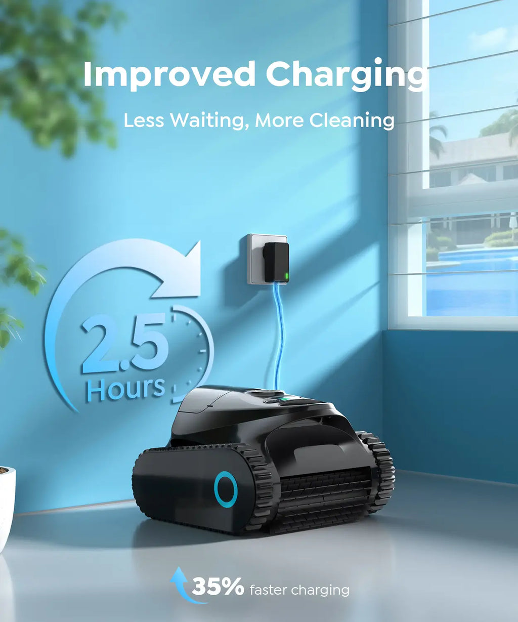 C1 Robotic Pool Cleaner with 180 Mins, Pool Vacuum for Inground Ground Pools up to 1615 sq.ft, Smart Routing, Wall Climbing, Dual Filtration, with APP, Multi-Mode Cleaning (Onyx)