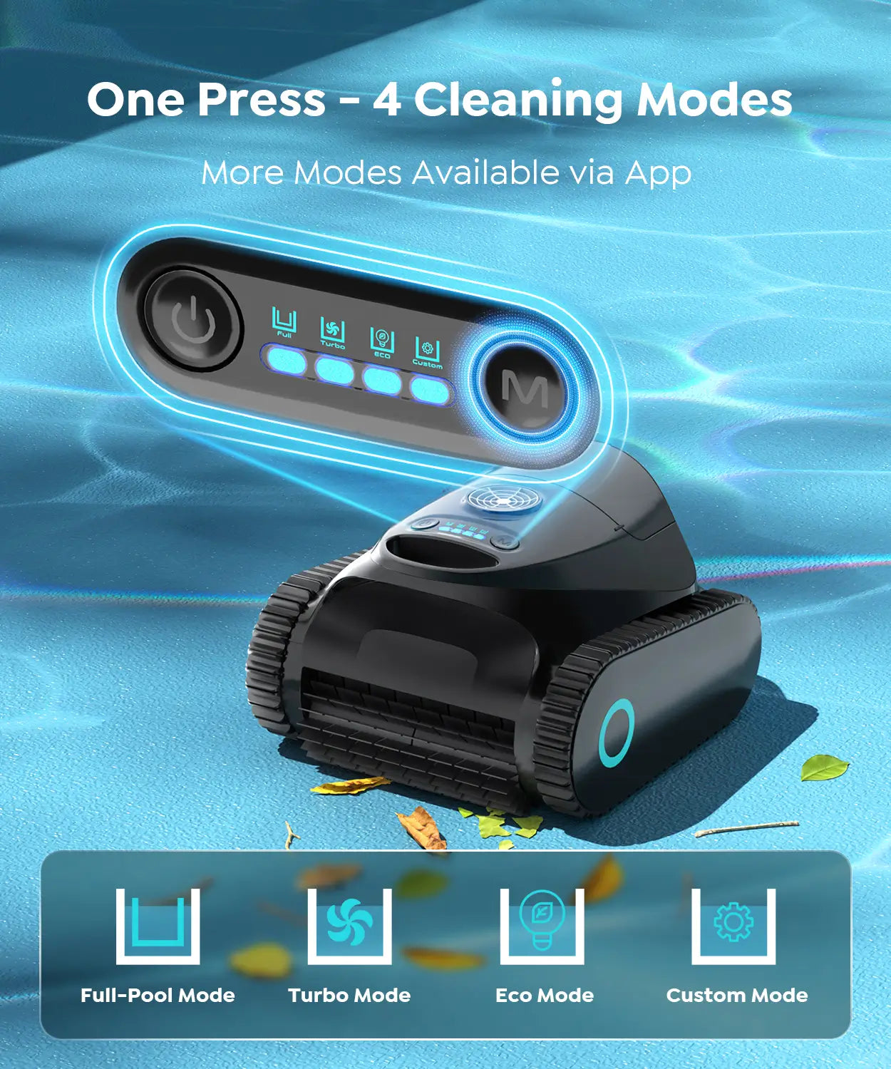 C1 Robotic Pool Cleaner with 180 Mins, Pool Vacuum for Inground Ground Pools up to 1615 sq.ft, Smart Routing, Wall Climbing, Dual Filtration, with APP, Multi-Mode Cleaning (Onyx)