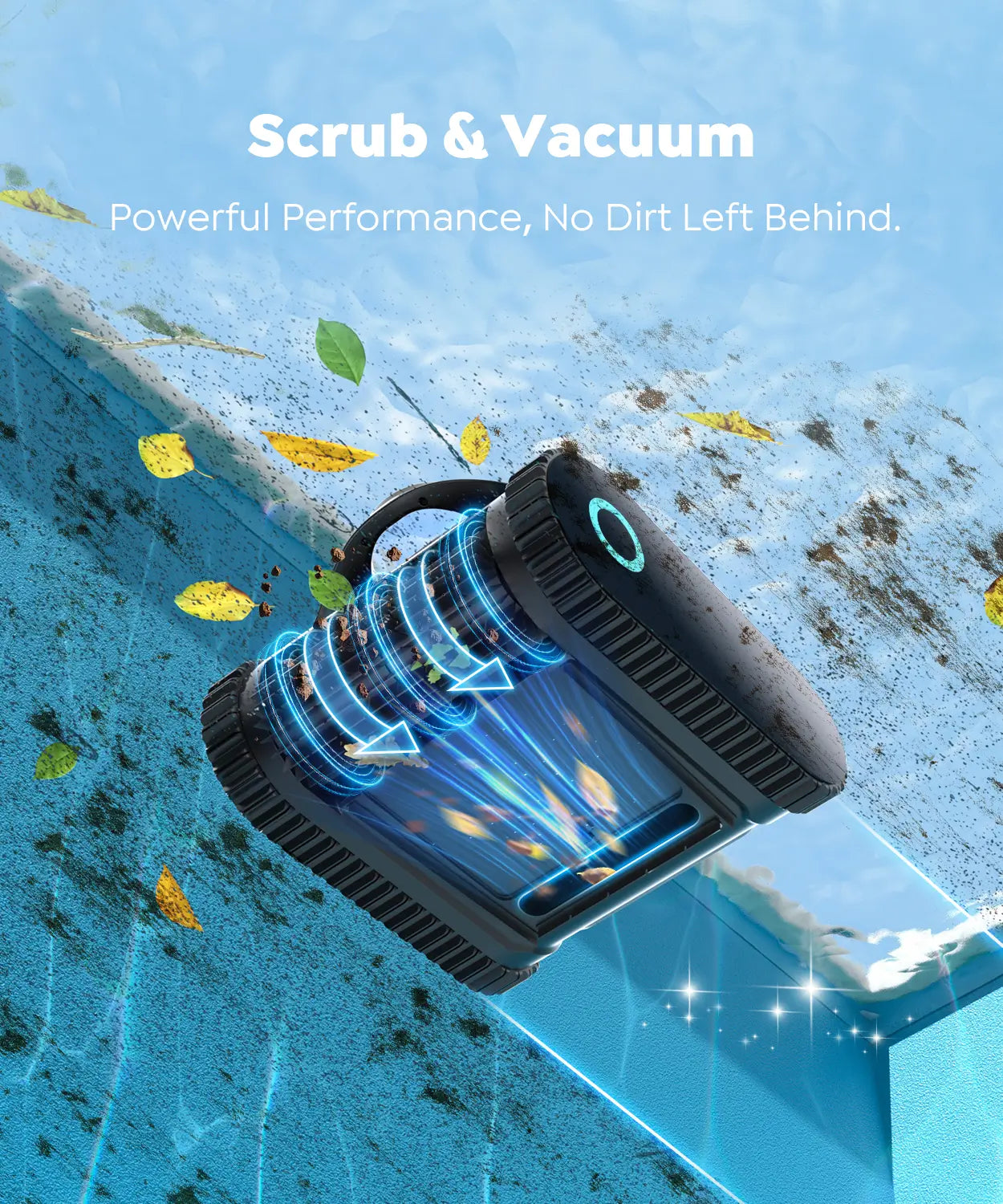 C1 Robotic Pool Cleaner with 180 Mins, Pool Vacuum for Inground Ground Pools up to 1615 sq.ft, Smart Routing, Wall Climbing, Dual Filtration, with APP, Multi-Mode Cleaning (Onyx)
