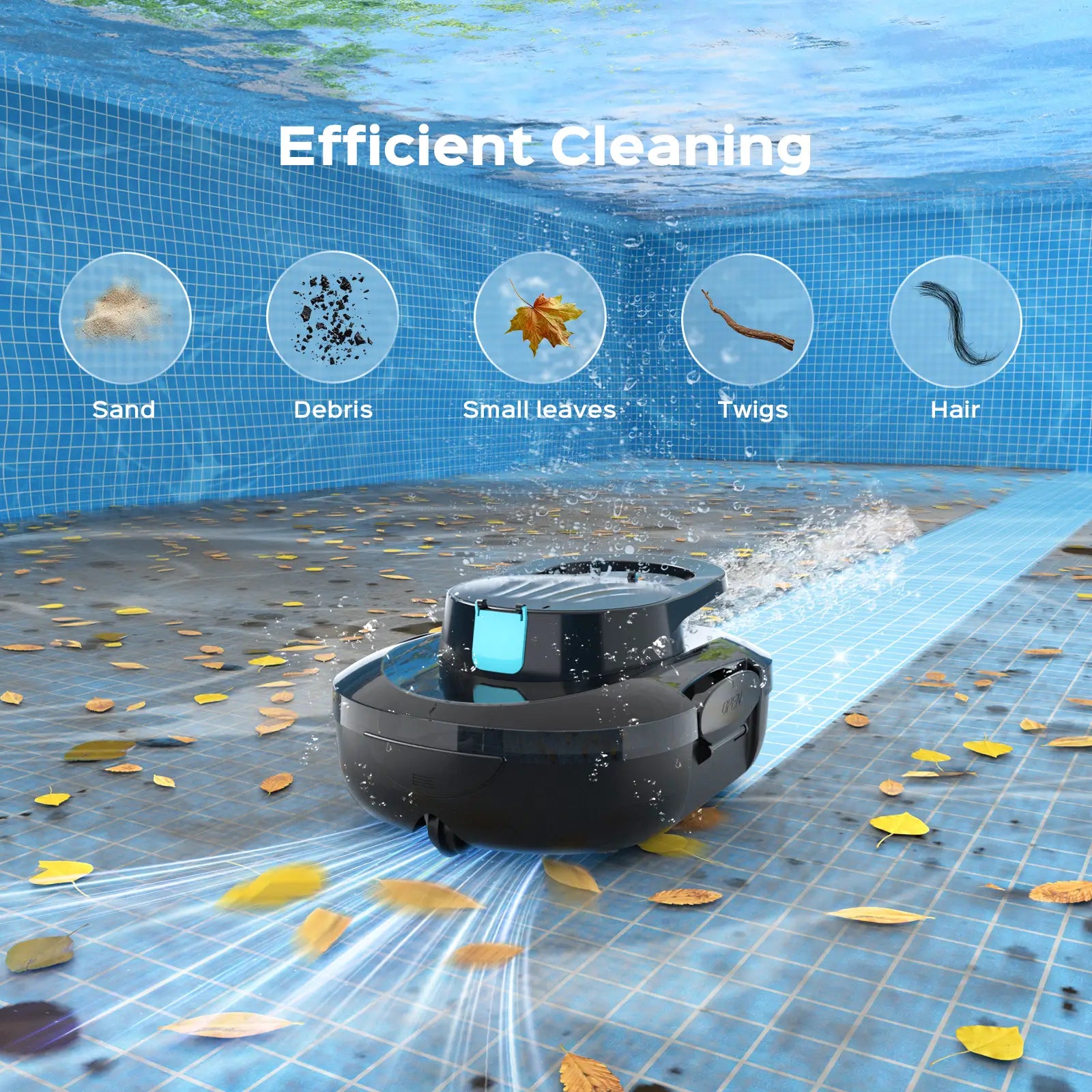 S1 Pro Automatic Pool Cleaner for Above Ground Swimming Pools, Dual-Motor ,Cordless Pool Robot with 120-Min Runtime, Large Debris Capacity, Fast Recharge and Self-Parking Function(Mirror Black)