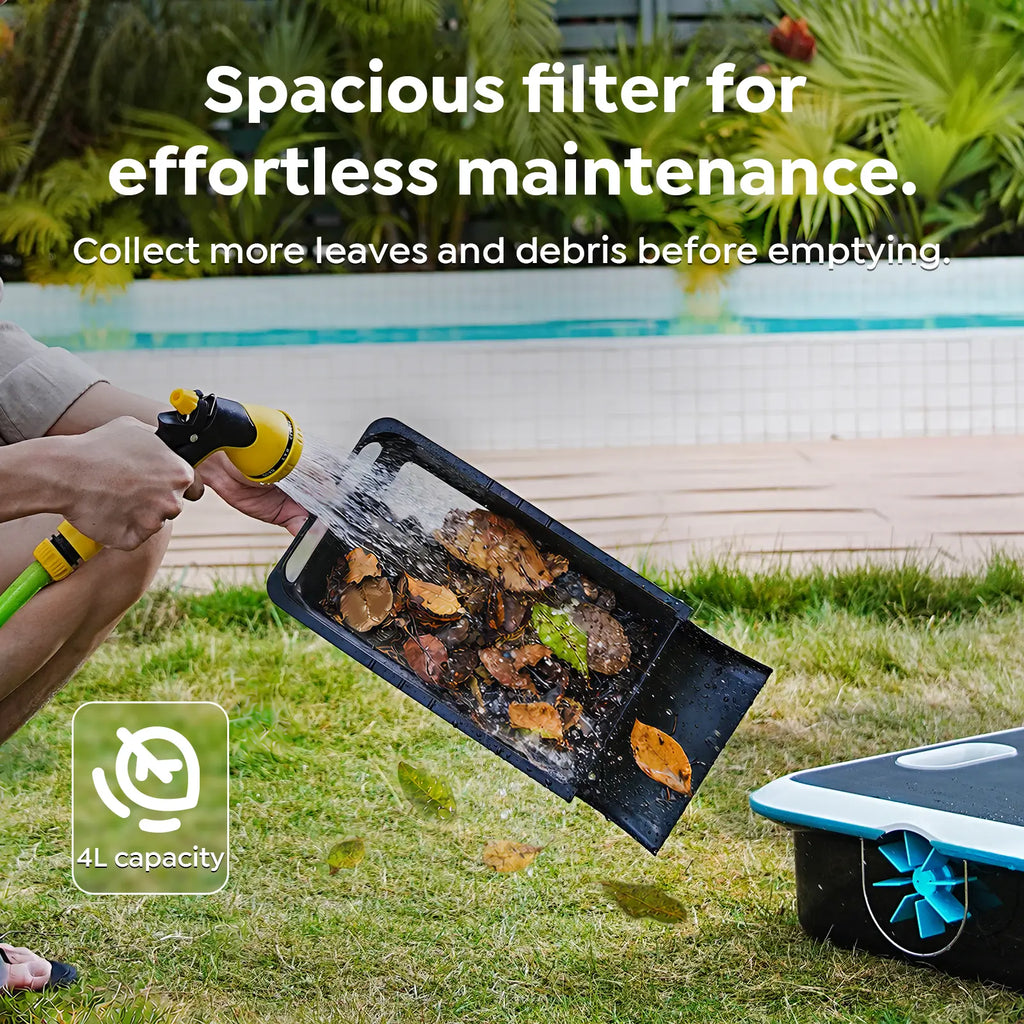 Pleco SK02 Solar Powered Robotic Pool Skimmer, Obsidian Ivory | APP Support, 24/7 Cleaning,Dual Charging Modes,Upgraded Large Capacity, Smart Obstacle Avoidance, Ideal for All Pool Surfaces