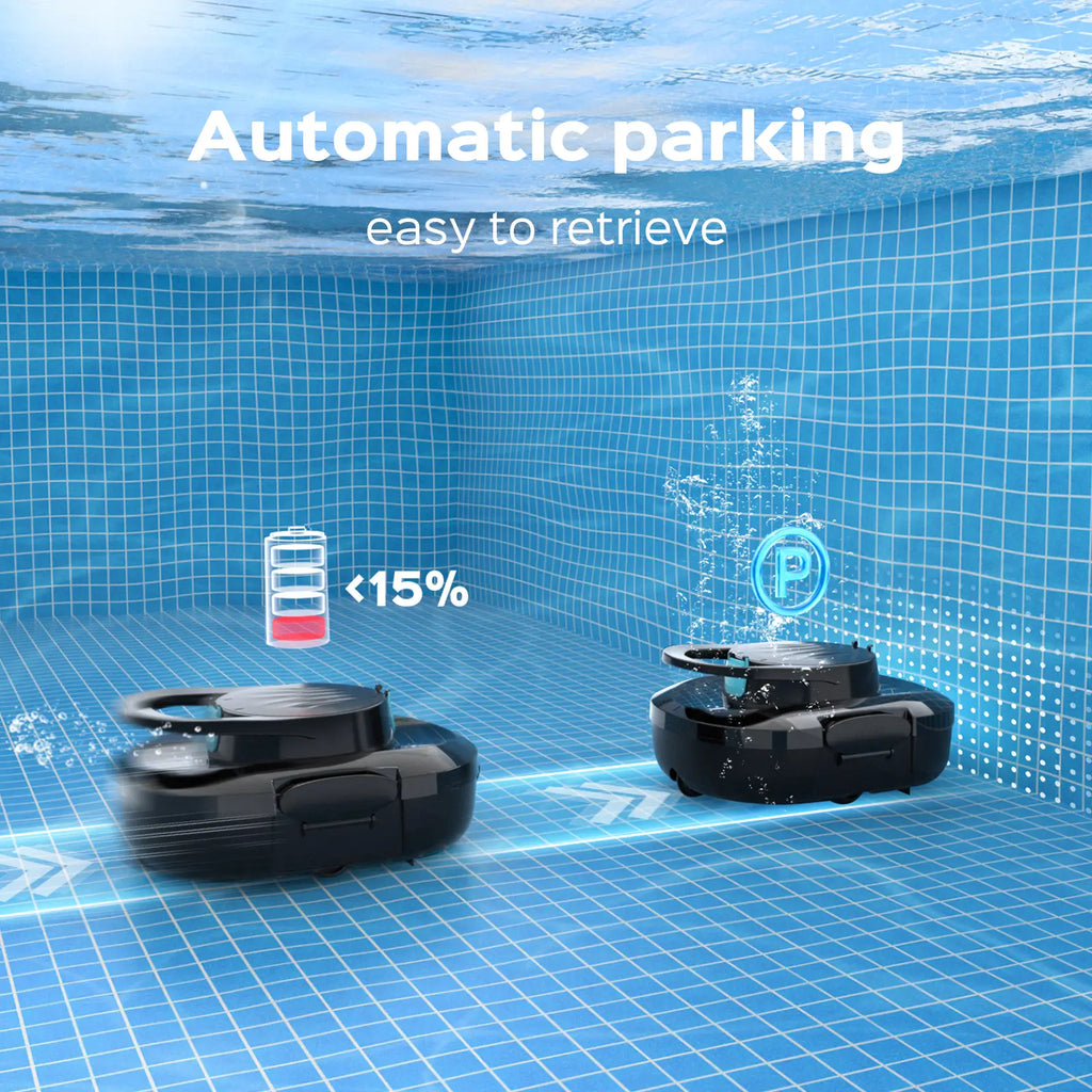 S1 PRO Cordless Pool Vacuum Robot, Pool Cleaner with 130-Min Runtime, Fast Charging, Pool Vacuum for Above-Ground & Flat In-Ground Pools up to 110㎡, Strong Suction Power, Advanced Motor, Onyx