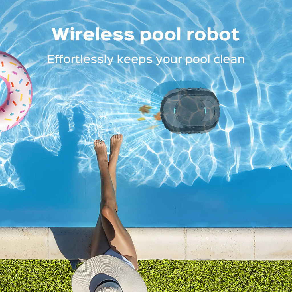 S1 PRO Cordless Pool Vacuum Robot, Pool Cleaner with 130-Min Runtime, Fast Charging, Pool Vacuum for Above-Ground & Flat In-Ground Pools up to 110㎡, Strong Suction Power, Advanced Motor, Onyx