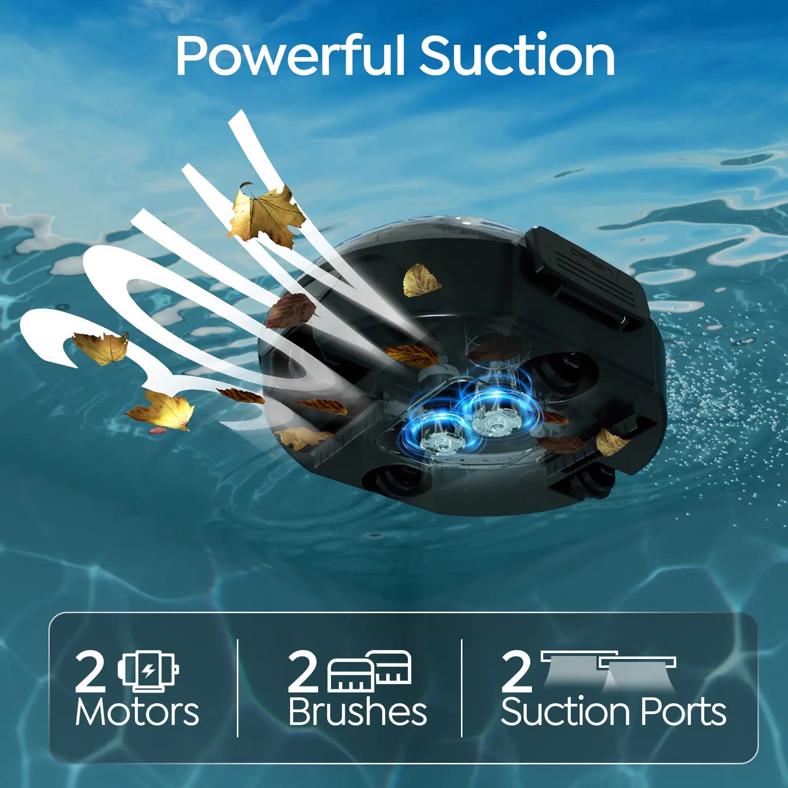 S2 Pool Vacuum Robot for Above Ground Pools, Cordless Operation, 80-Min Runtime, Coverage up to 766 sq ft, Efficient Cleaning Performance, Self-Parking and Easy Maintenance (Jet Black)