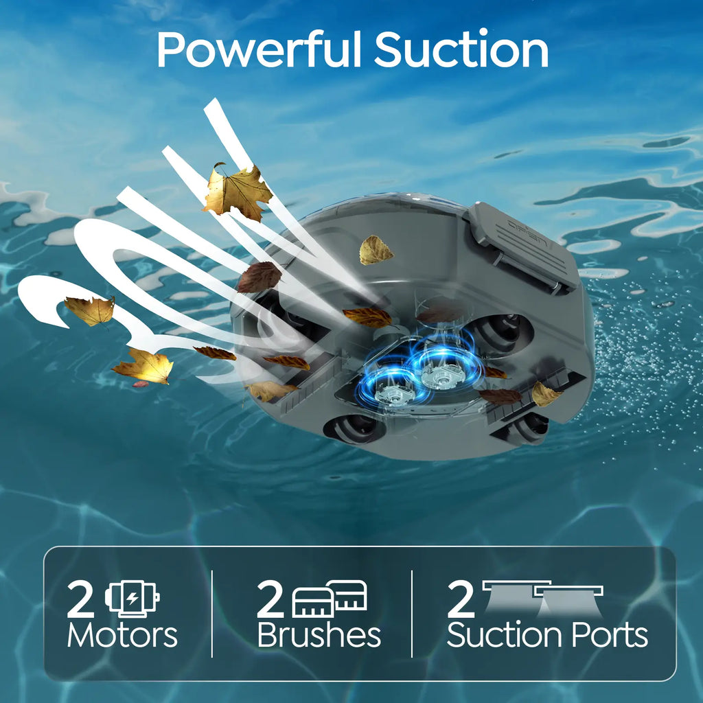 S2 Cordless Pool Vacuum Robot with Strong Suction Motor, Upgraded Filtration, Pool Vacuum for Above-Ground & Flat Pools, Automatic Parking, Anthracite