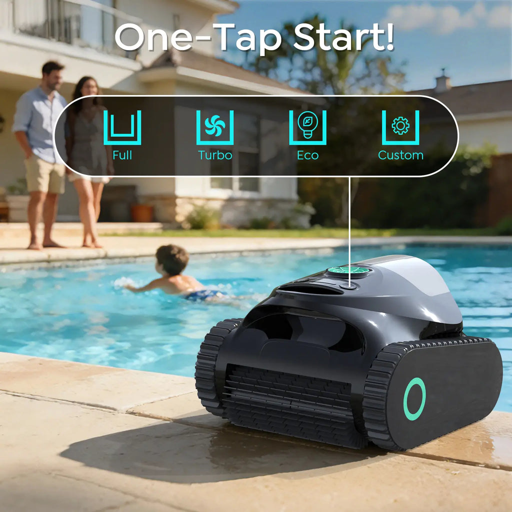 C1 Cordless Pool Cleaner Robot with Powerful Triple-Motor Suction, Wall & Waterline Deep Cleaning, Smart Paths with APP, Dual-Layer Filtration, for Inground Pools (Glossy Black)