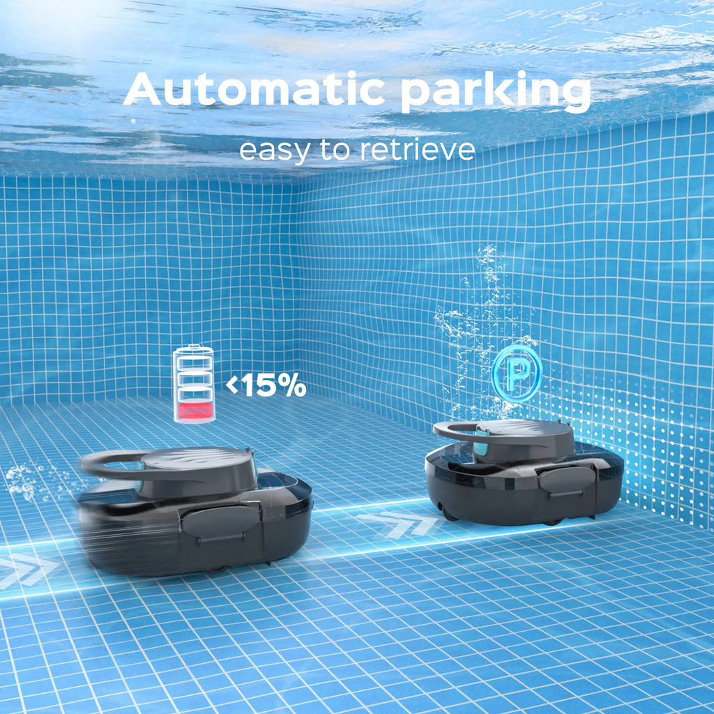 S1 PRO Cordless Pool Vacuum Robot, Pool Cleaner with 130-Min Runtime, Fast Charging, Pool Vacuum for Above-Ground & Flat In-Ground Pools up to 110㎡, Strong Suction Power, Advanced Motor, Graphite