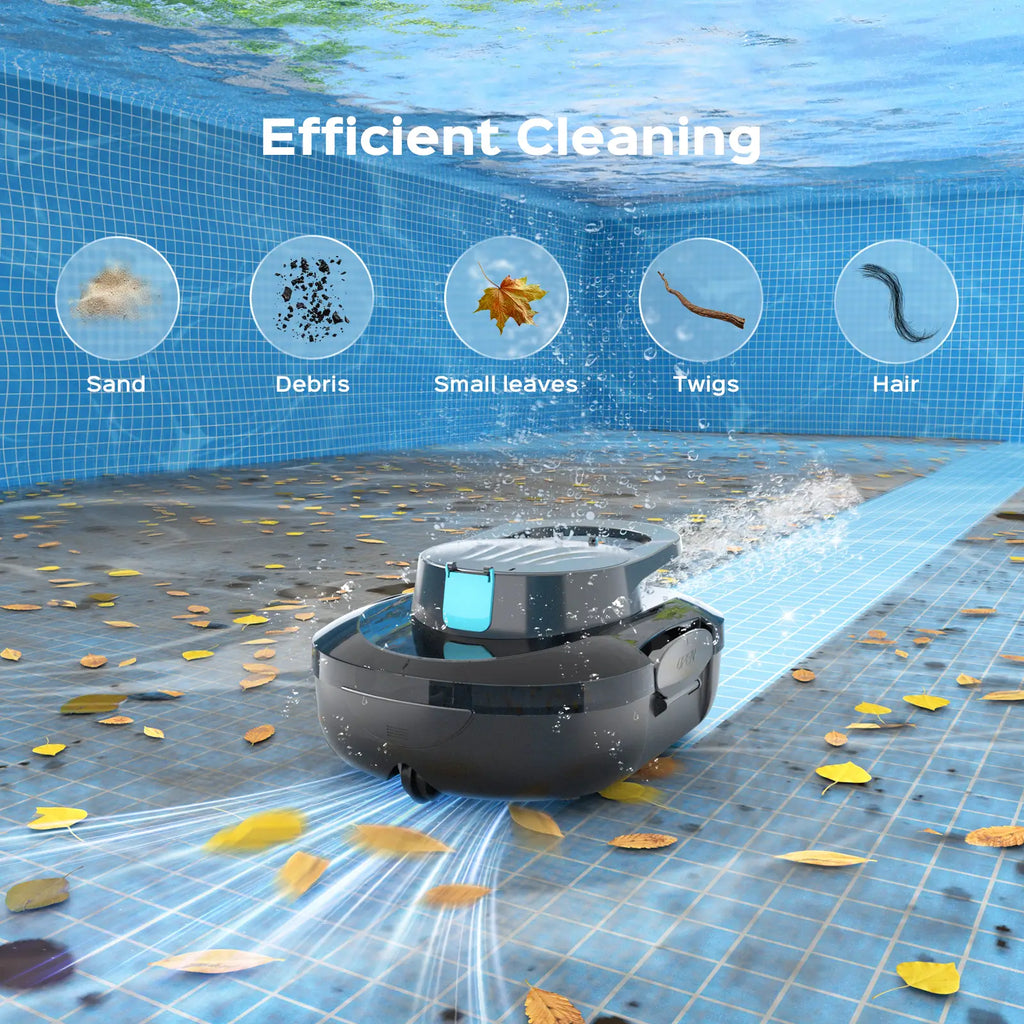 S1 PRO Cordless Pool Vacuum Robot, Pool Cleaner with 130-Min Runtime, Fast Charging, Pool Vacuum for Above-Ground & Flat In-Ground Pools up to 110㎡, Strong Suction Power, Advanced Motor, Graphite