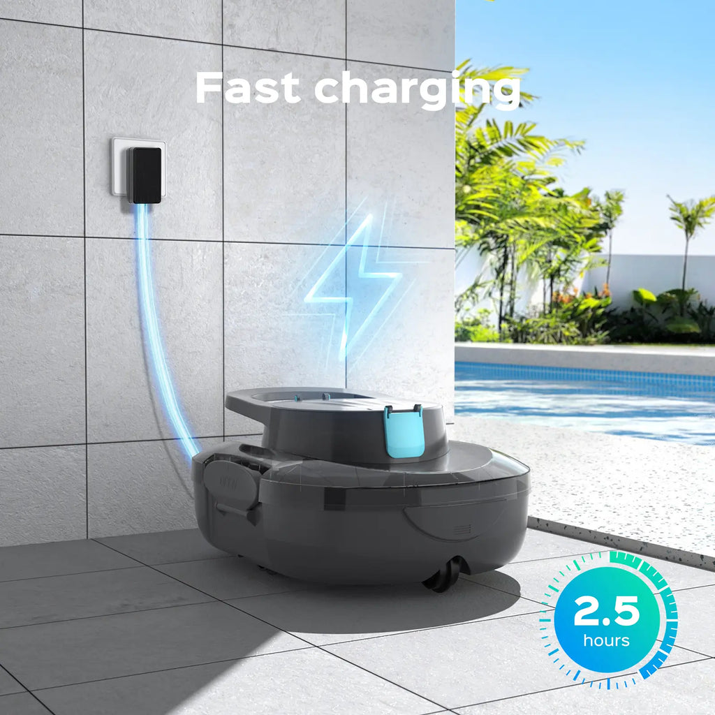 S1 PRO Cordless Pool Vacuum Robot, Pool Cleaner with 130-Min Runtime, Fast Charging, Pool Vacuum for Above-Ground & Flat In-Ground Pools up to 110㎡, Strong Suction Power, Advanced Motor, Graphite