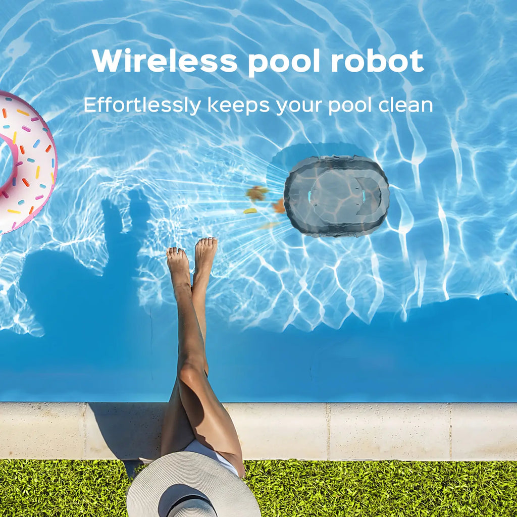 S1 PRO Cordless Pool Vacuum Robot, Pool Cleaner with 130-Min Runtime, Fast Charging, Pool Vacuum for Above-Ground & Flat In-Ground Pools up to 110㎡, Strong Suction Power, Advanced Motor, Graphite