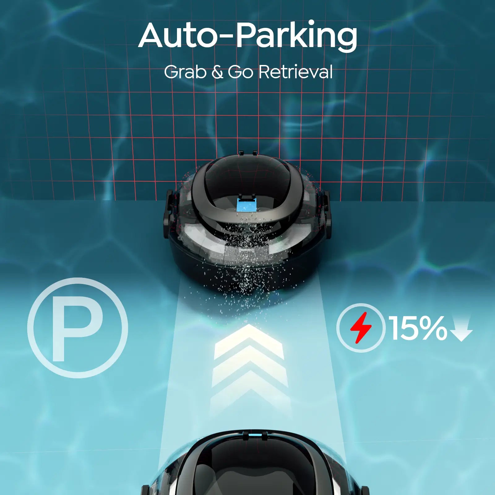 S2 Cordless Pool Vacuum Robot with Strong Suction Motor, Upgraded Filtration, Pool Vacuum for Above-Ground & Flat Pools, Automatic Parking, Raven Black